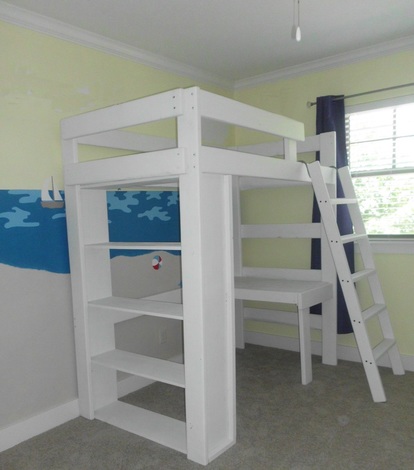 Twin Loft With Bookcase End Desk And Ladder Dallas Bunk Bed